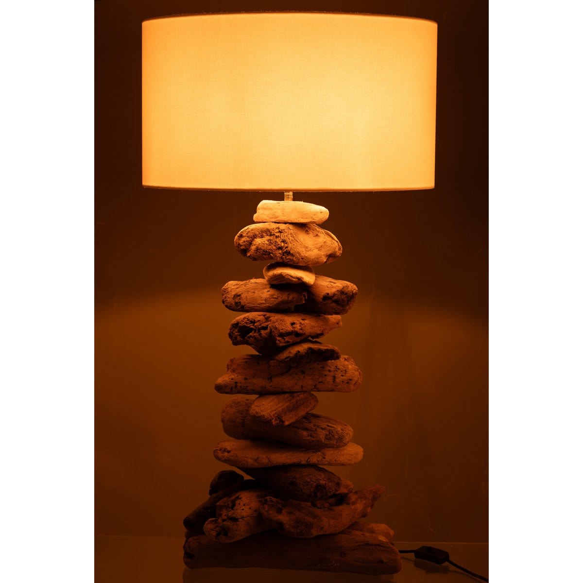 J-Line J-Line lamp + kap - hout - naturel/beige - small