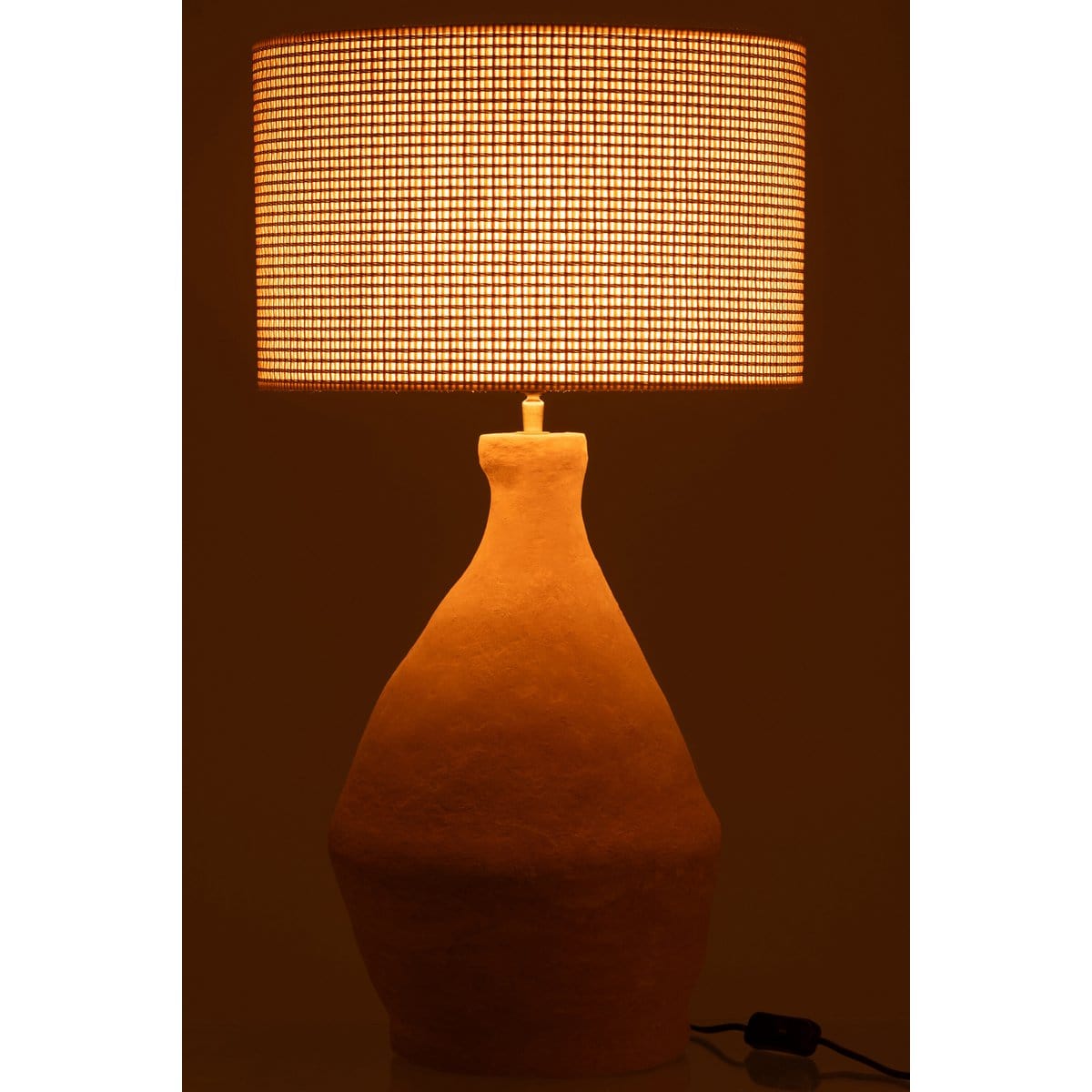 J-Line J-Line Lamp + Kap Indus Papier Mache Geel