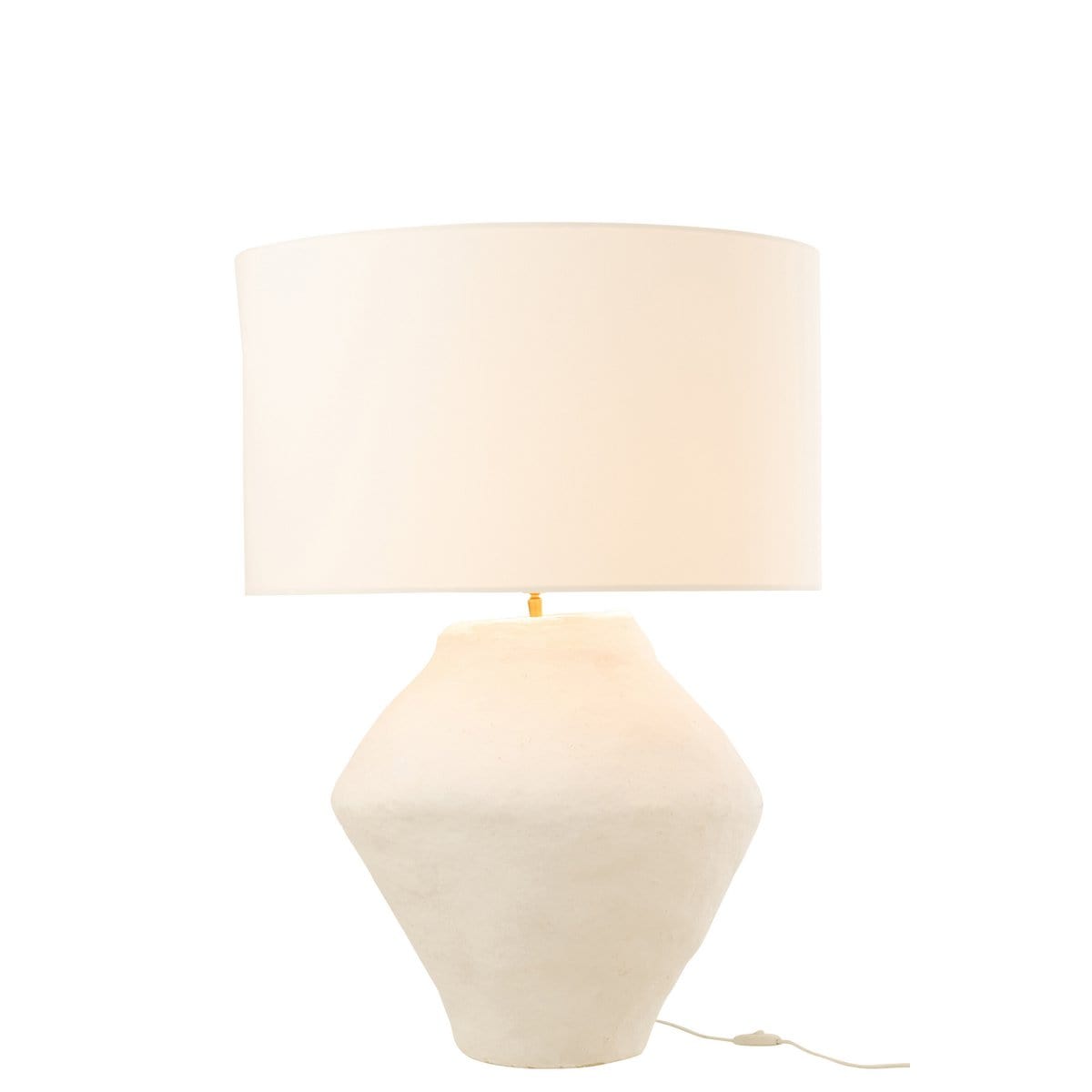J-Line J-Line Lamp + Kap Pot Spinner Papier Mache Wit