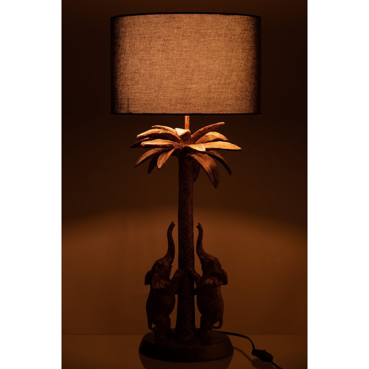 J-Line J-Line lamp Palmboom Olifant - polyresin - bruin