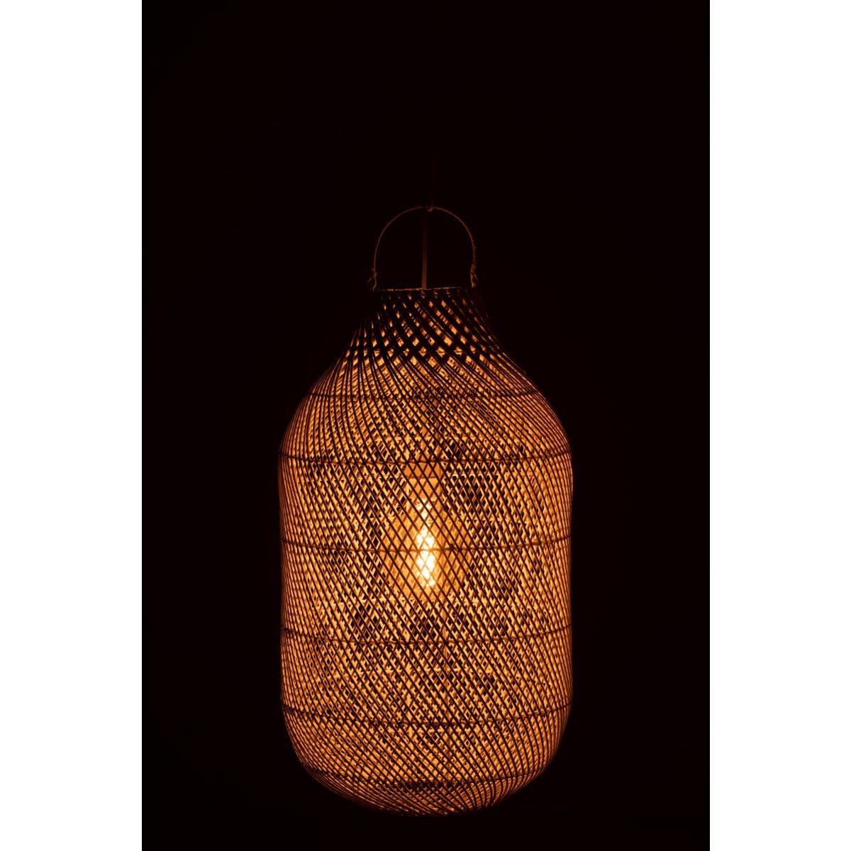 J-Line J-Line lampenkap Cilinder - rotan - wit - extra groot