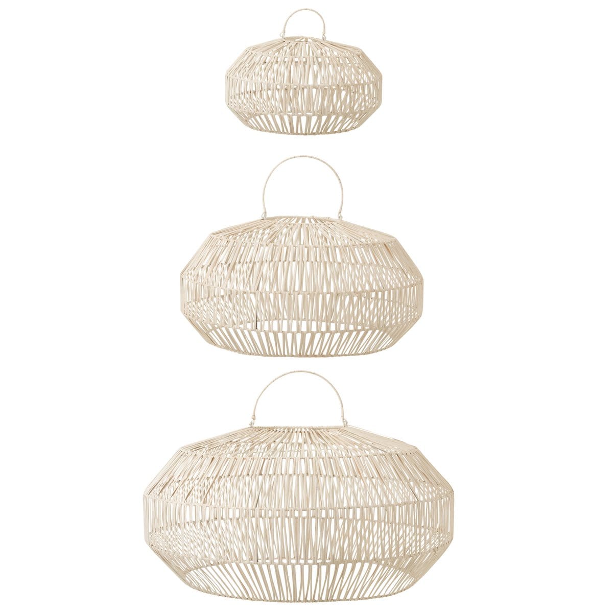 J-Line J-Line lampkap - rotan - wit - 3 stuks