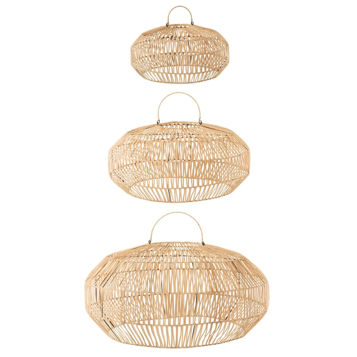 J-Line J-Line lampkappen - rotan - naturel - 3 stuks