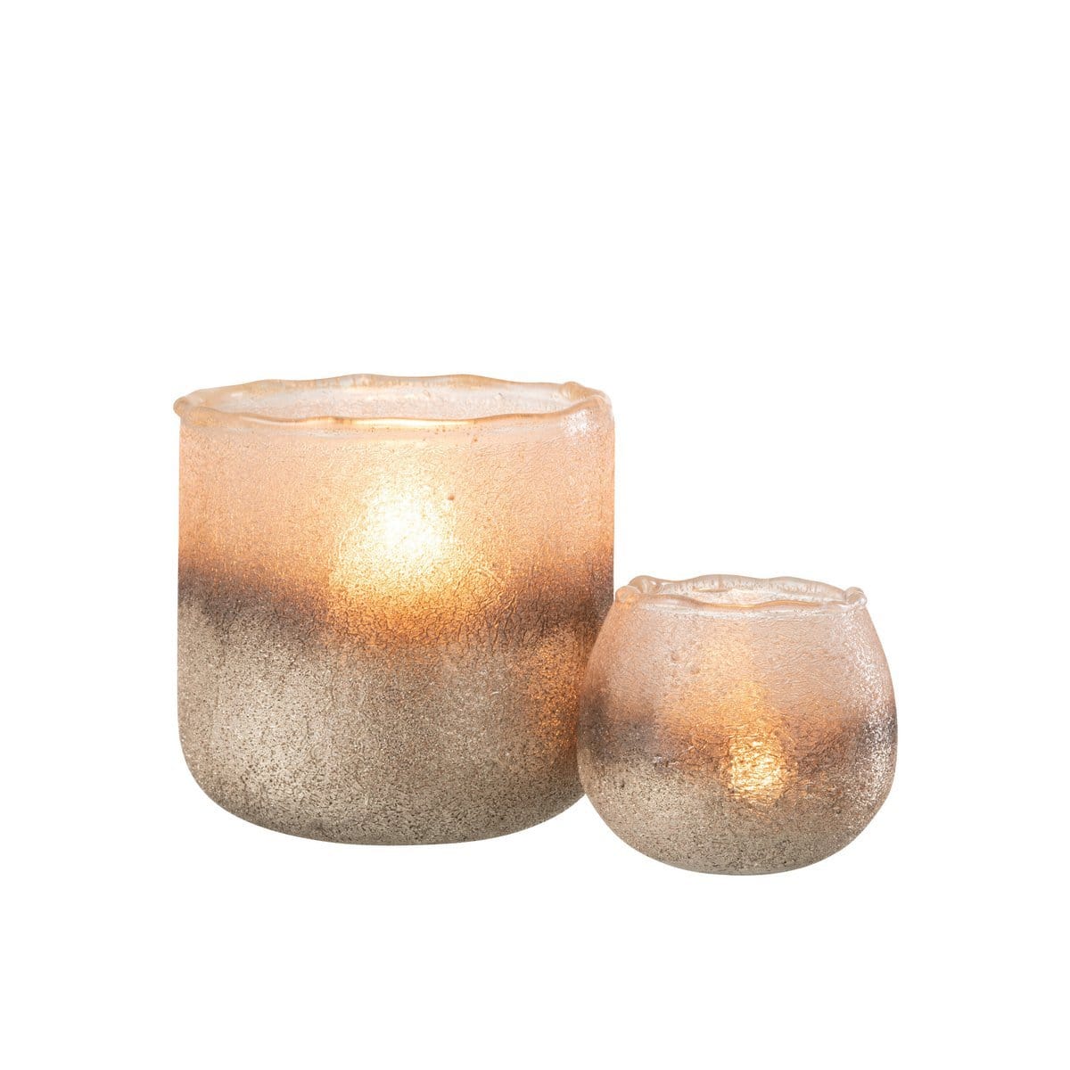 J-Line J-Line lantaarn Camille - glas - roze - groot