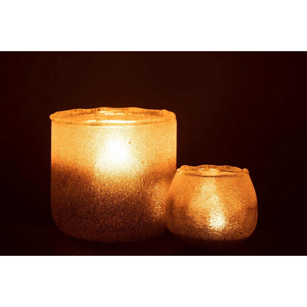 J-Line J-Line lantaarn Camille - glas - roze - groot