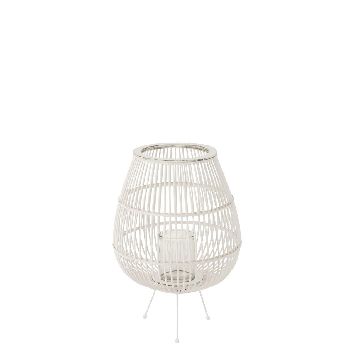 J-Line J-Line lantaarn Daya - hout - wit - large