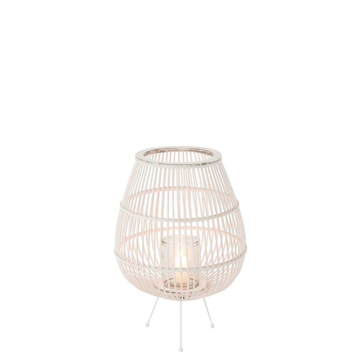 J-Line J-Line lantaarn Daya - hout - wit - large
