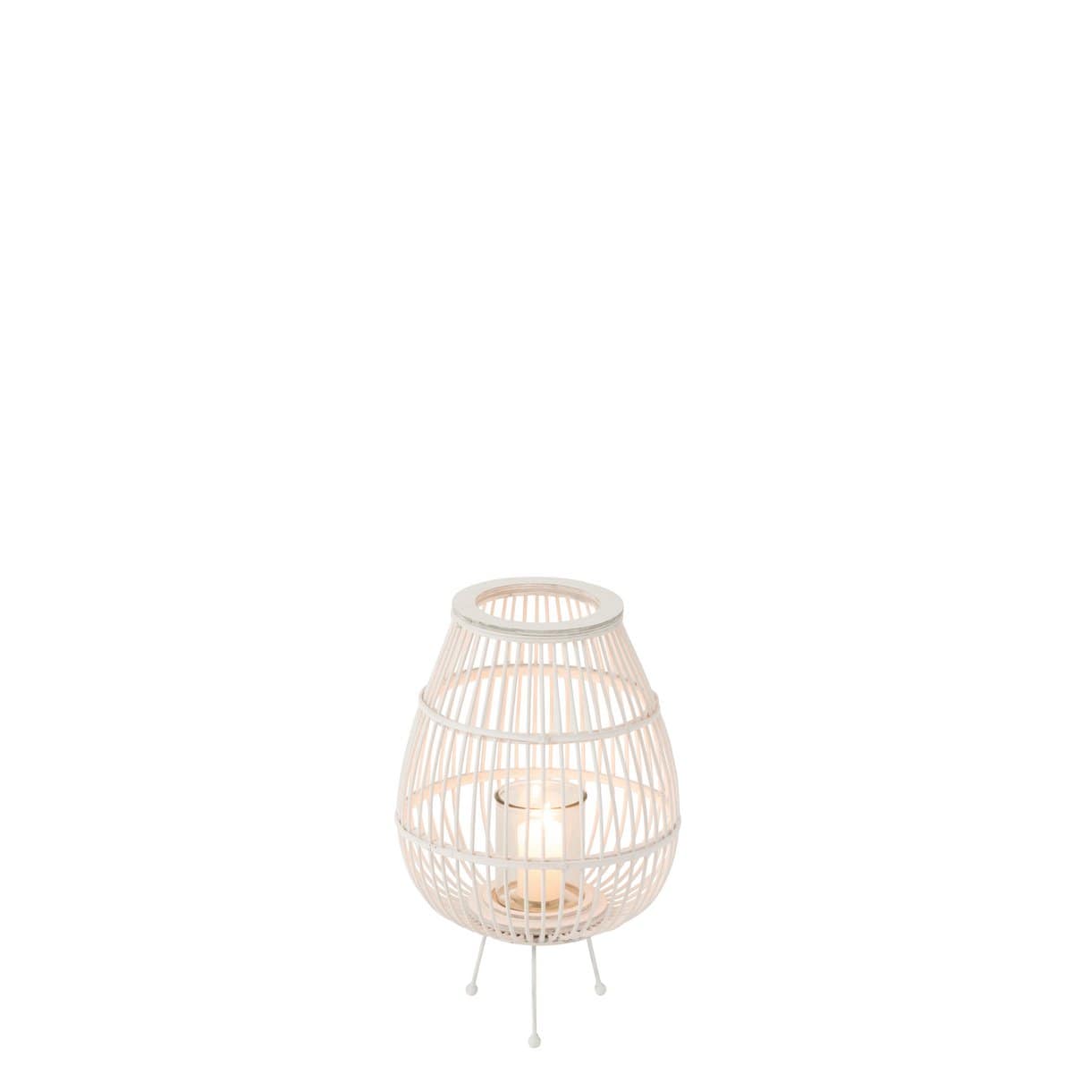 J-Line J-Line lantaarn Daya - hout - wit - small