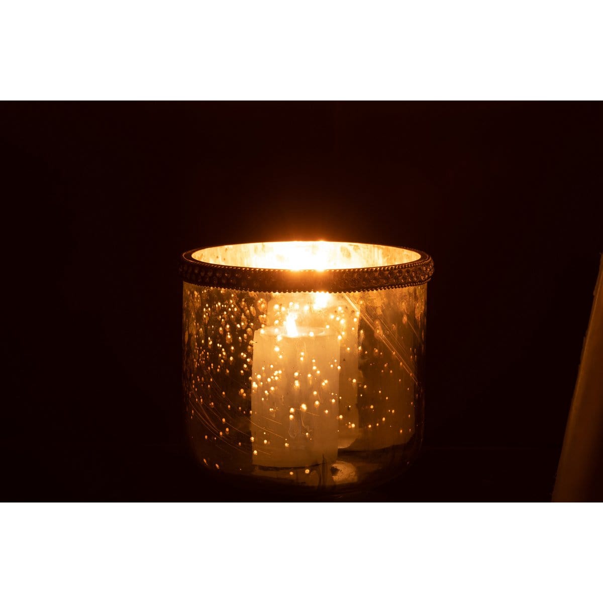 J-Line J-Line lantaarn diamant - glas - zilver - medium