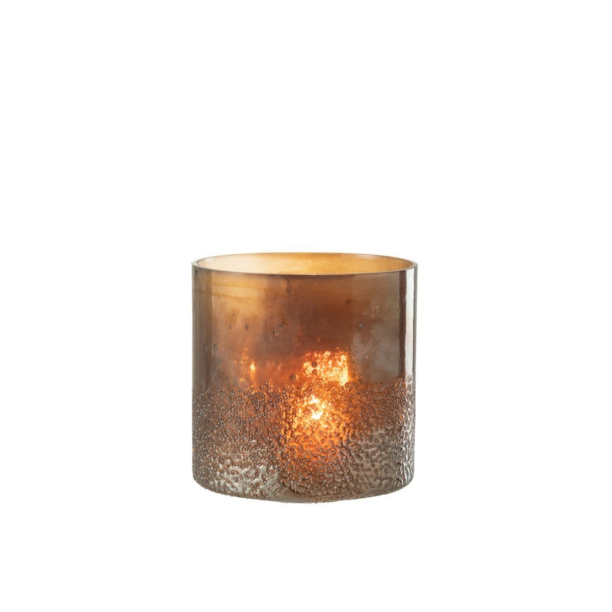 J-Line J-Line lantaarn - glas - bruin - groot