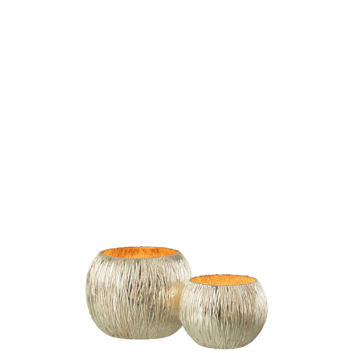 J-Line J-Line lantaarn - glas - zilver - klein
