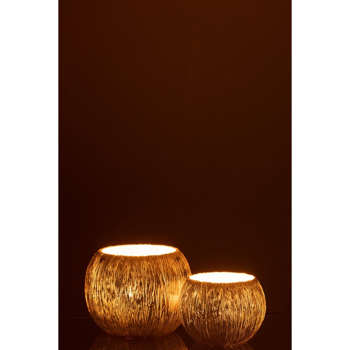 J-Line J-Line lantaarn - glas - zilver - klein