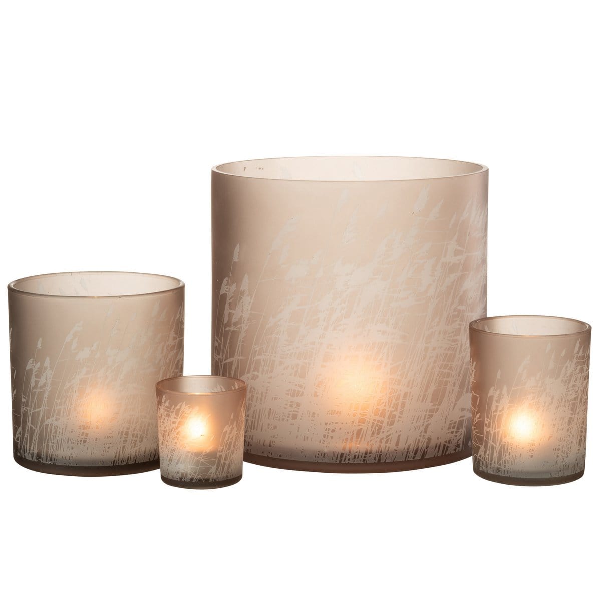 J-Line J-Line lantaarn gras - glas - beige - extra groot