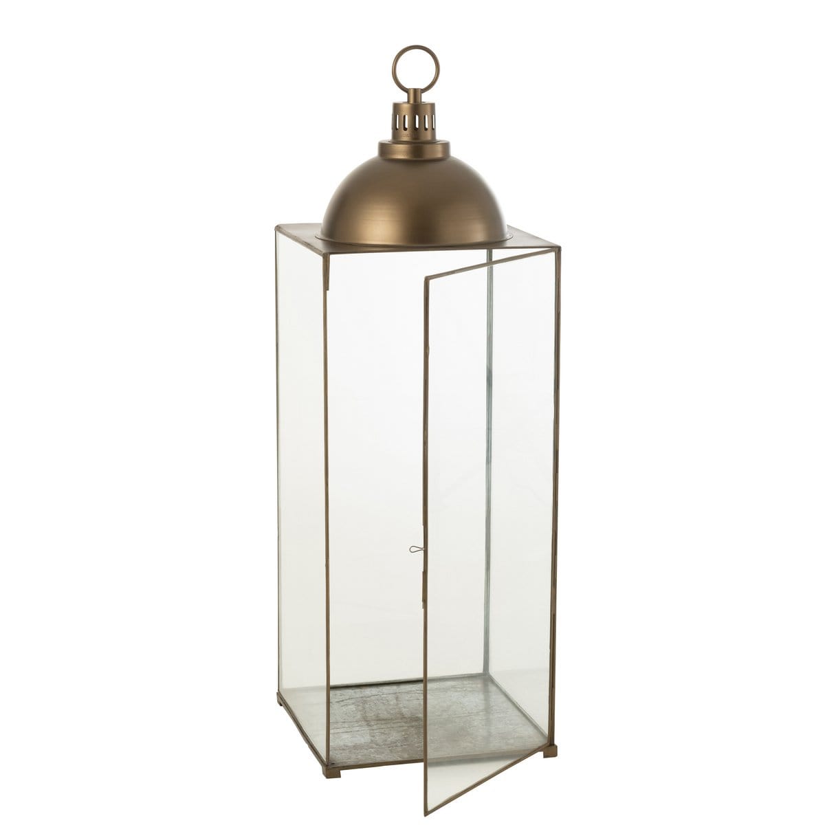J-Line J-Line lantaarn Hagrid - glas/ijzer - brons - large