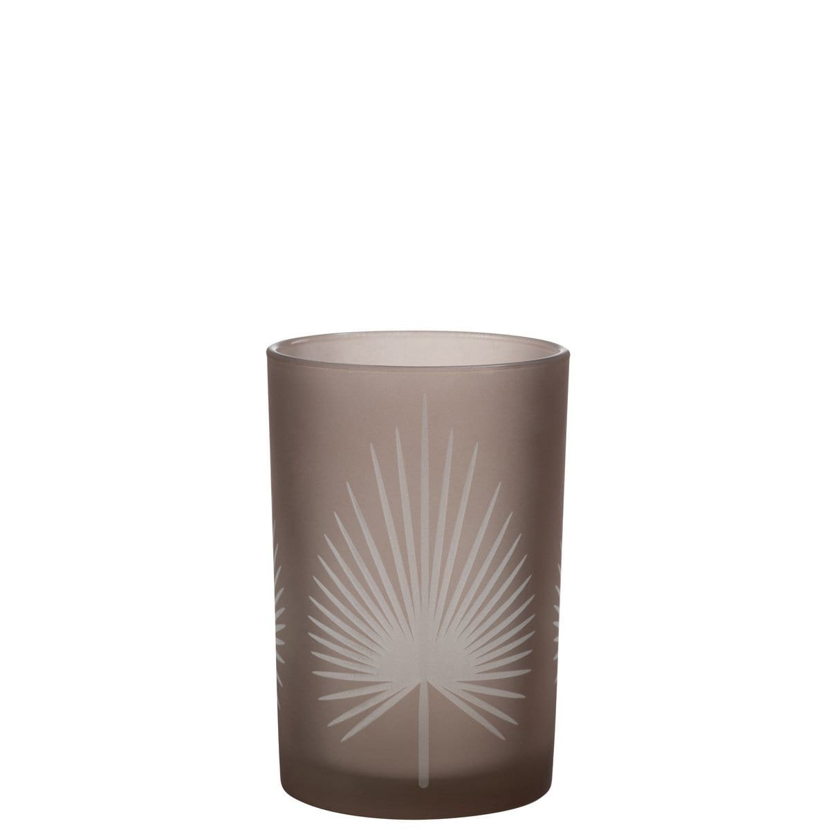 J-Line J-Line lantaarn Palmblad - glas - beige - groot