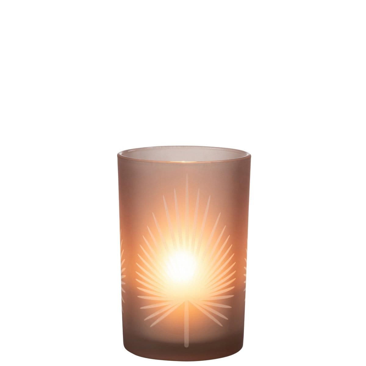 J-Line J-Line lantaarn Palmblad - glas - beige - groot