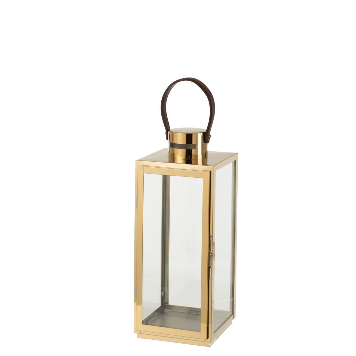 J-Line J-Line Lantaarn Vierkant Metaal/Glas Goud