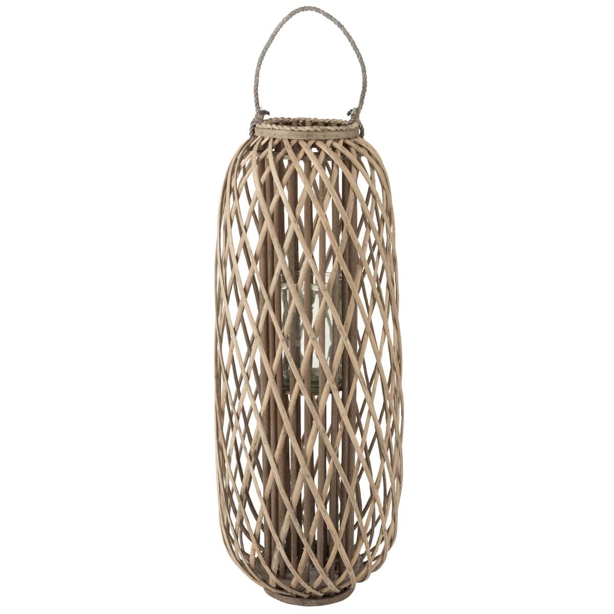 J-Line J-Line lantaarn Willow - hout - grijs - large