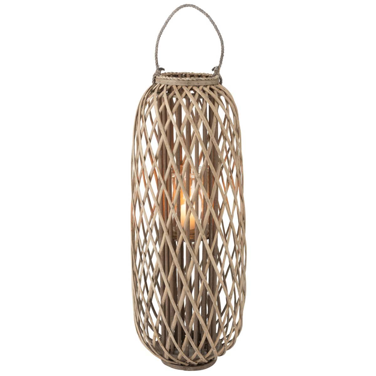 J-Line J-Line lantaarn Willow - hout - grijs - large