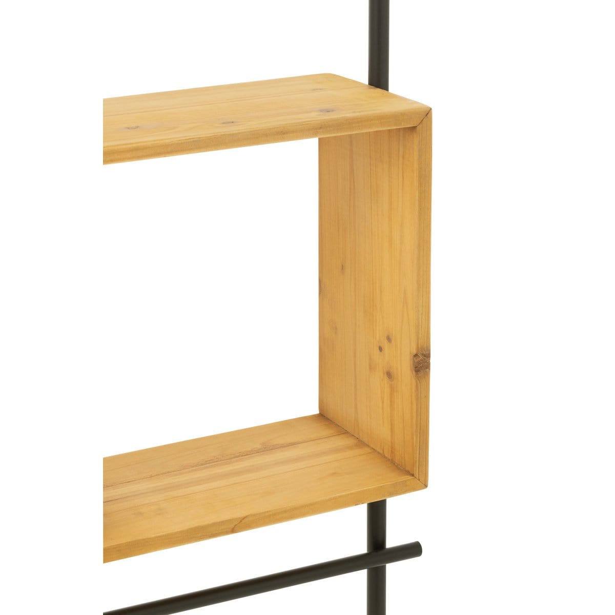 J-Line J-Line Muur Schap Met Spiegel Tina Hout/Ijzer Zwart/Naturel