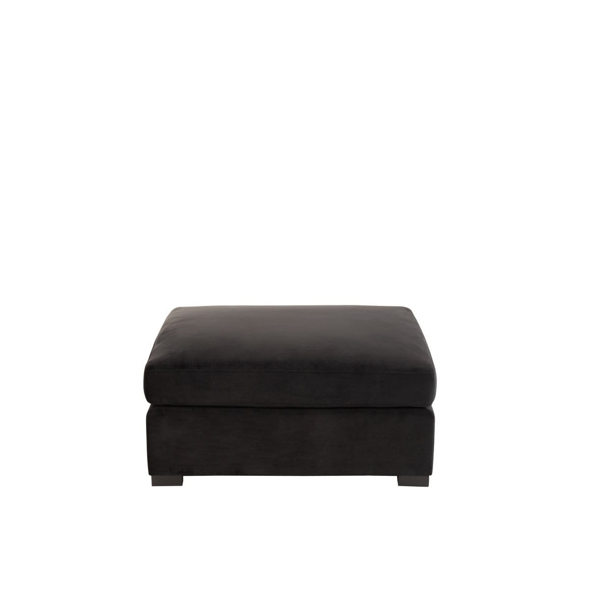 J-Line J-Line Ottoman zetel - 2 pers - velvet/ hout - zwart