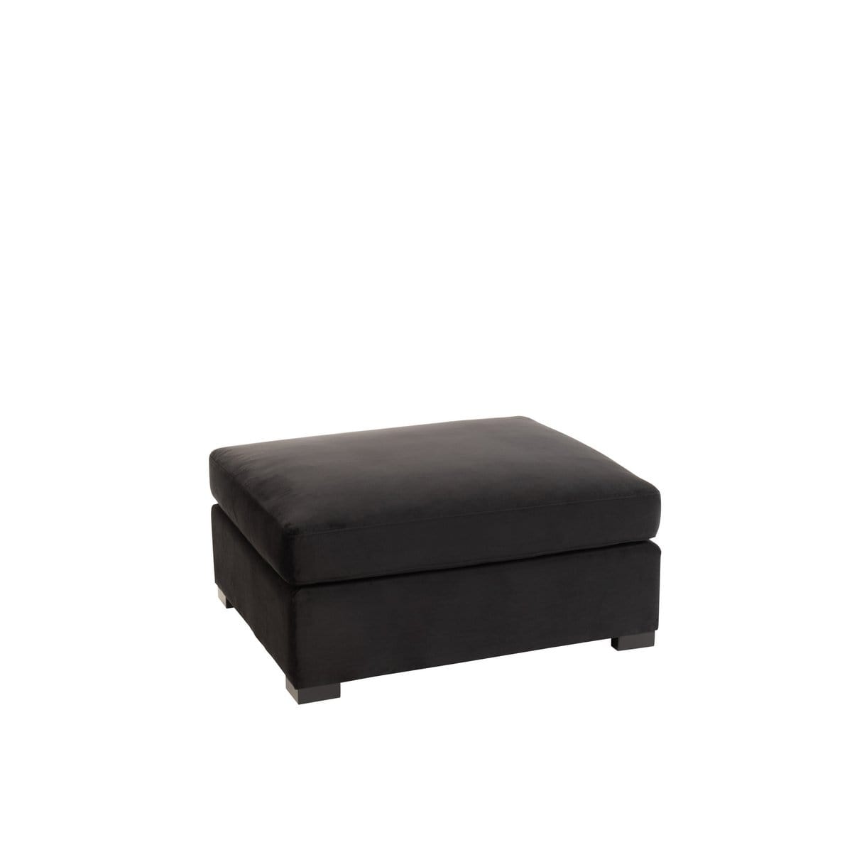 J-Line J-Line Ottoman zetel - 2 pers - velvet/ hout - zwart