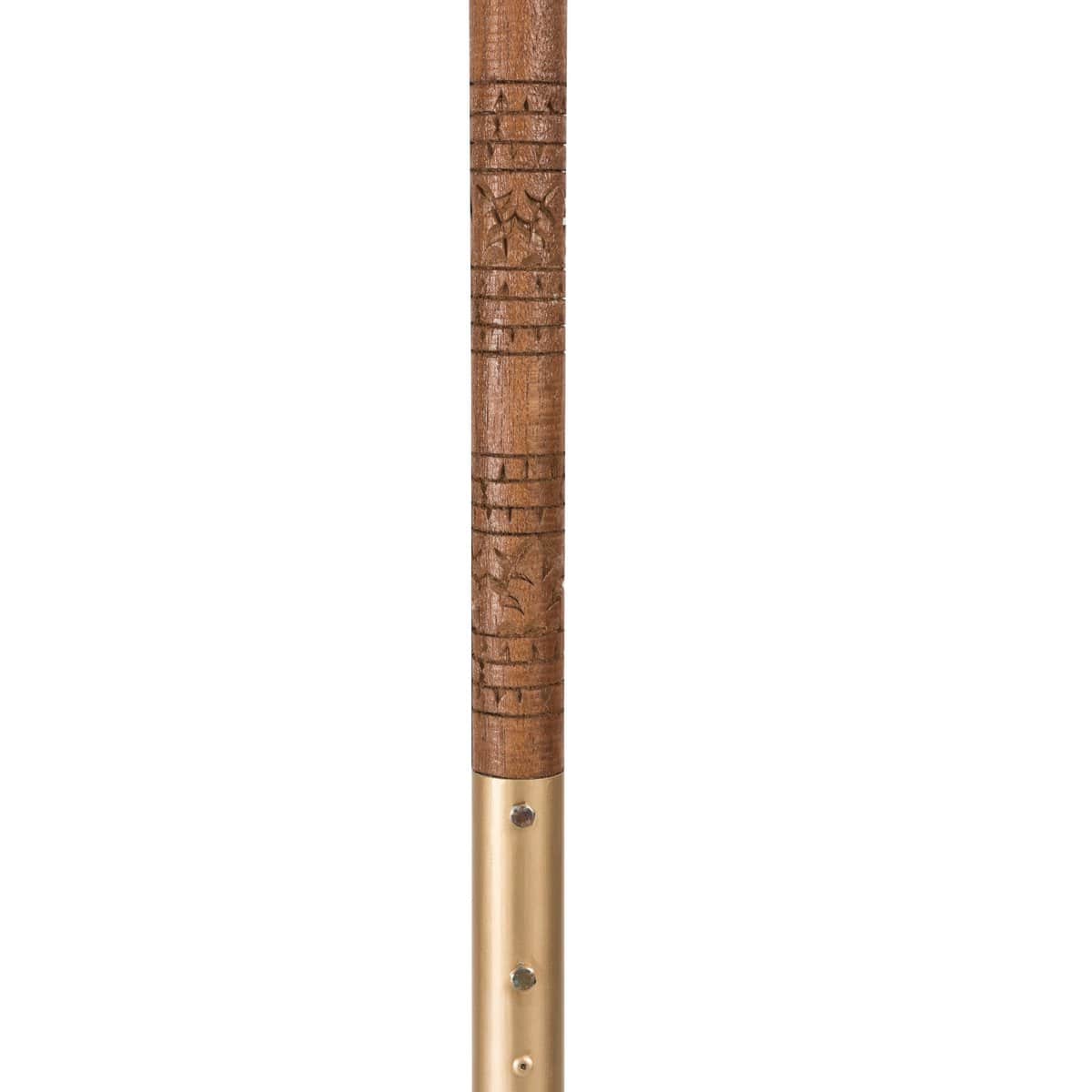 J-Line J-Line Parasol+Kwast Katoen/Hout Wit Bruin Large