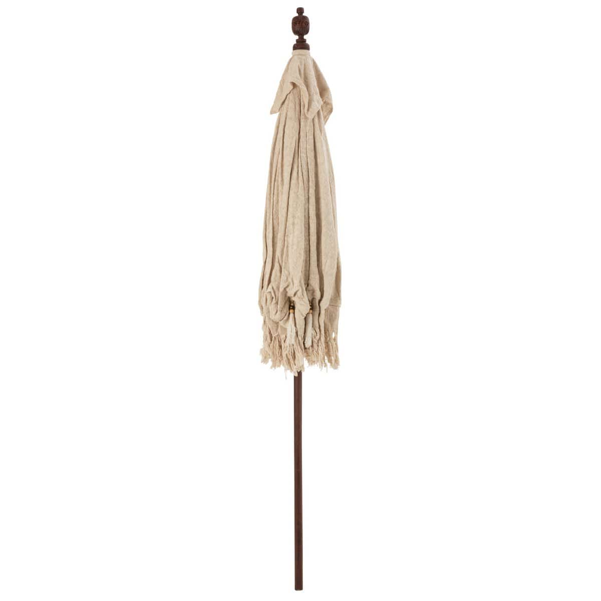 J-Line J-Line parasol Kwastjes/Schelpen - hout - beige/donkerbruin - L