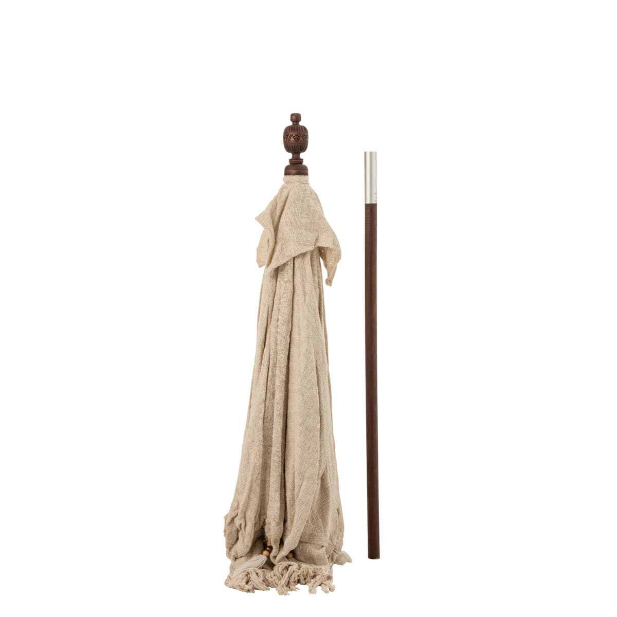J-Line J-Line parasol Kwastjes/Schelpen - hout - beige/donkerbruin - L