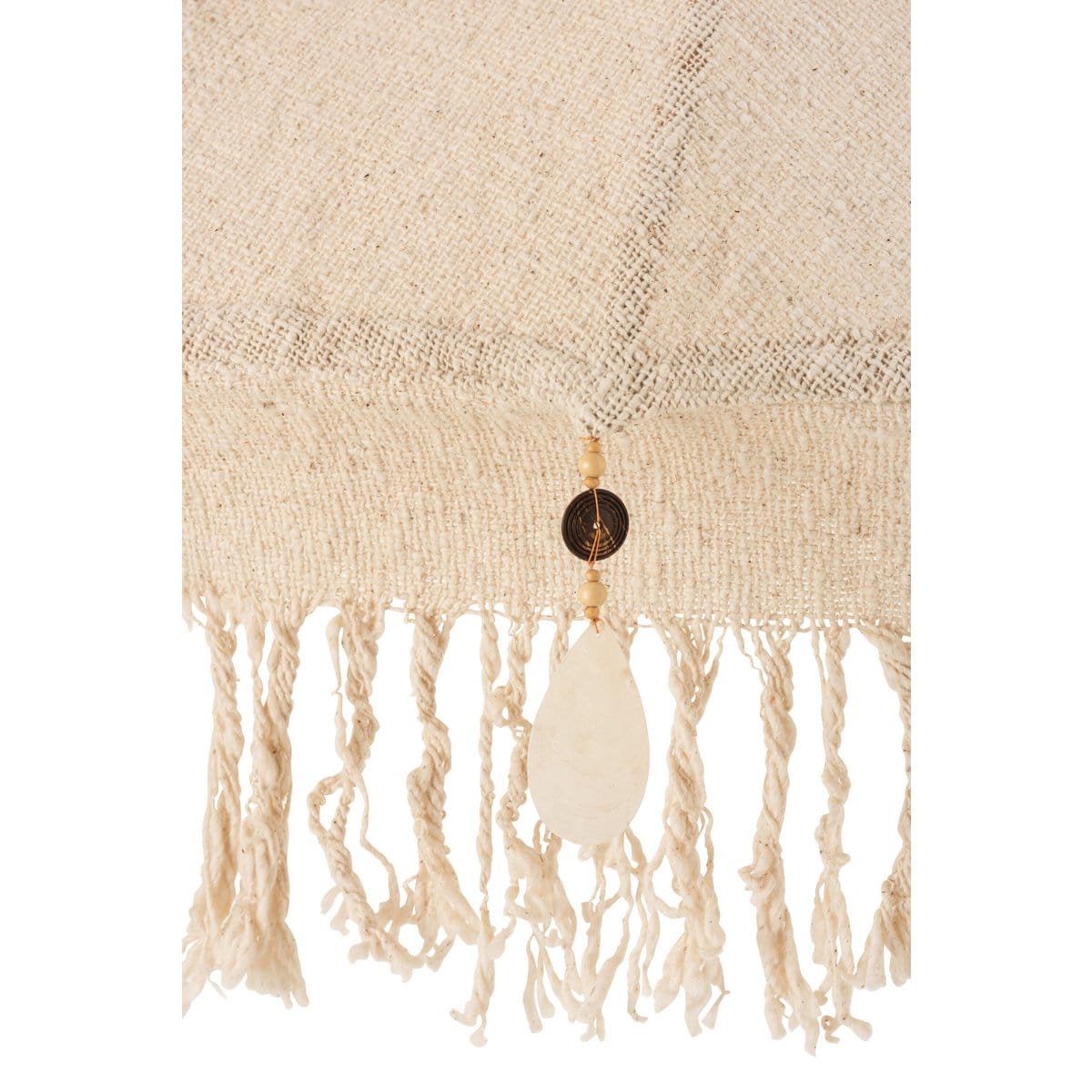 J-Line J-Line parasol Kwastjes/Schelpen - hout - beige/donkerbruin - L