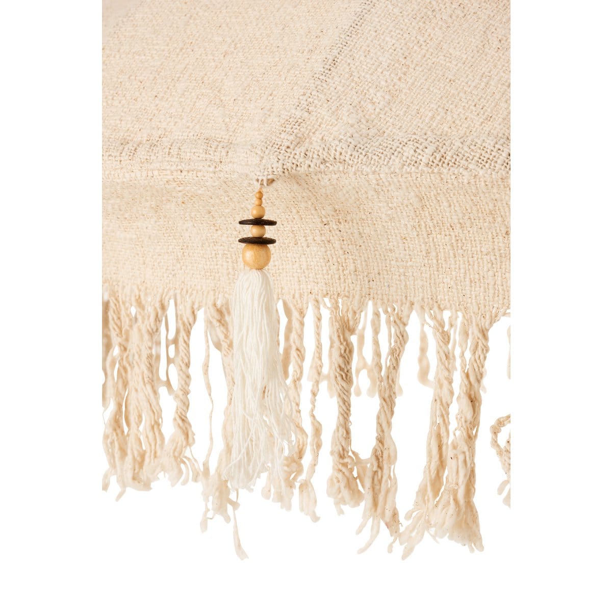 J-Line J-Line parasol Kwastjes/Schelpen - hout - beige/donkerbruin - L