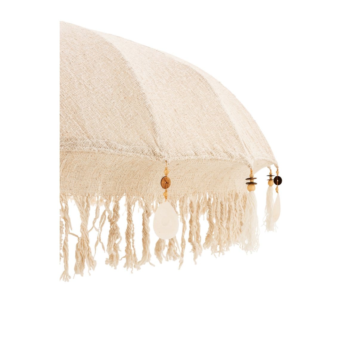 J-Line J-Line parasol Kwastjes/Schelpen - hout - beige/donkerbruin - L
