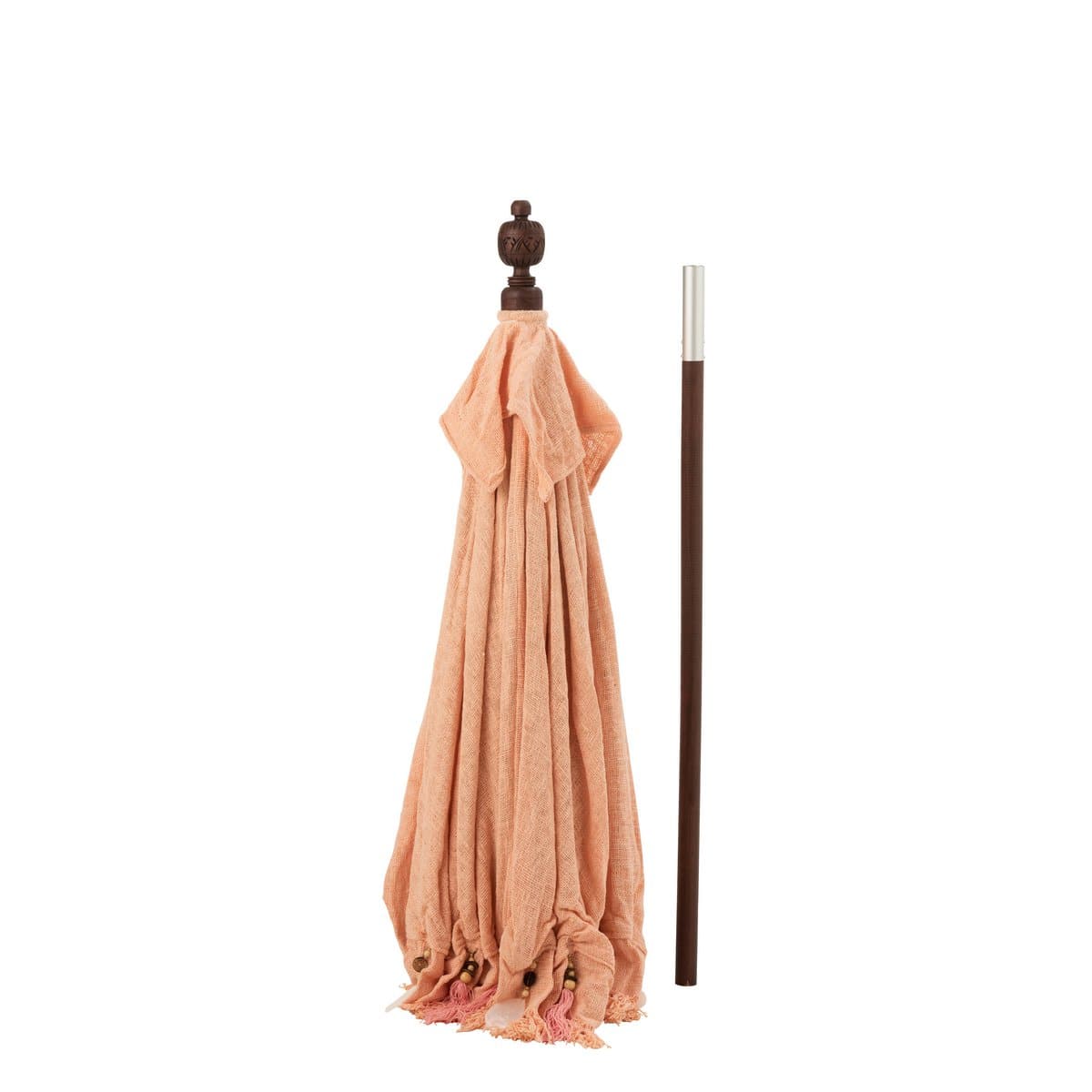 J-Line J-Line parasol + voet Kwastjes/Schelpen - hout - beige/donkerbruin - S
