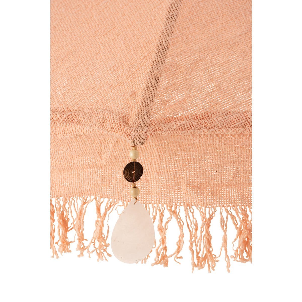 J-Line J-Line parasol + voet Kwastjes/Schelpen - hout - beige/donkerbruin - S
