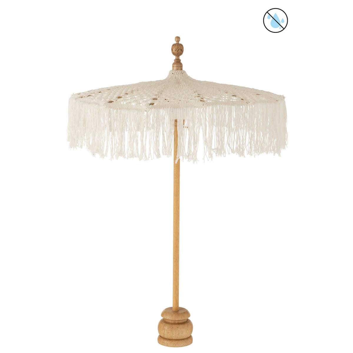 J-Line J-Line parasol + voet Macrame - katoen - wit - S