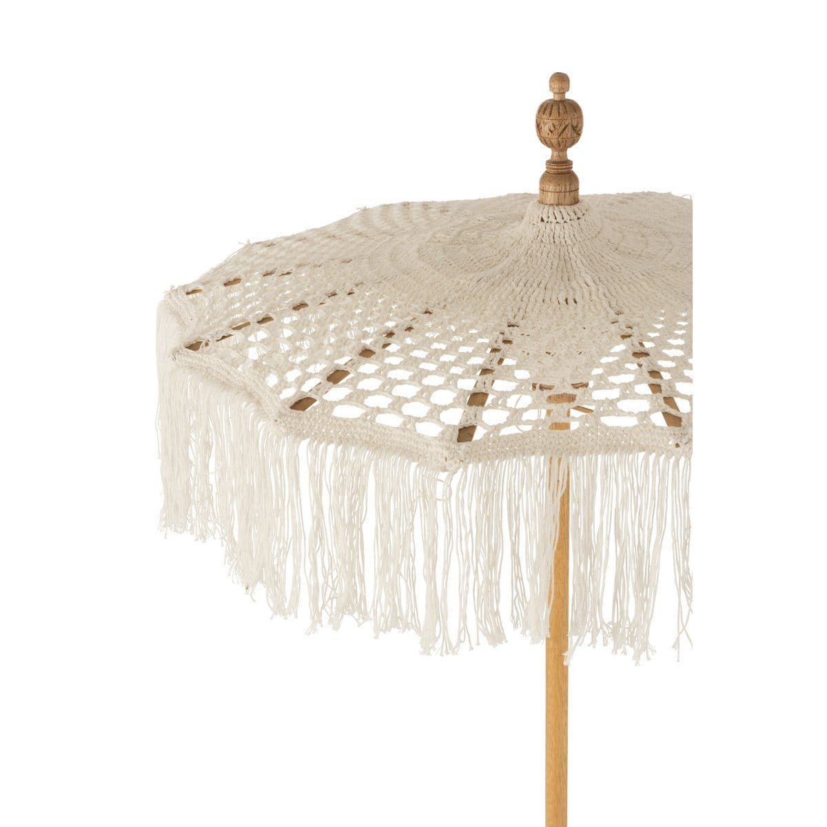 J-Line J-Line parasol + voet Macrame - katoen - wit - S