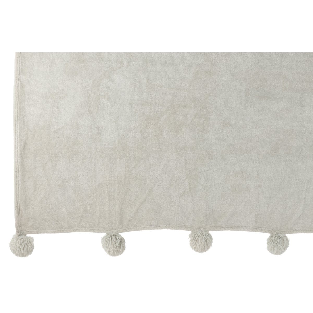 J-Line J-Line Plaid Pompom - polyester - lichtgrijs - 170 x 130 cm