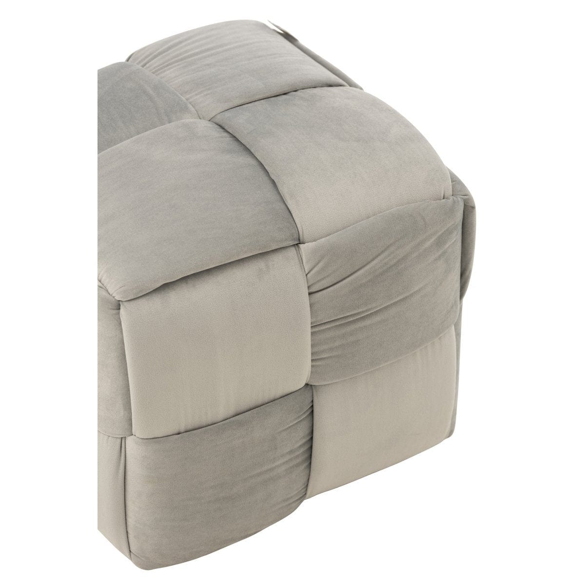 J-Line J-Line Poef 1-Zit Textiel/Hout Licht Grijs