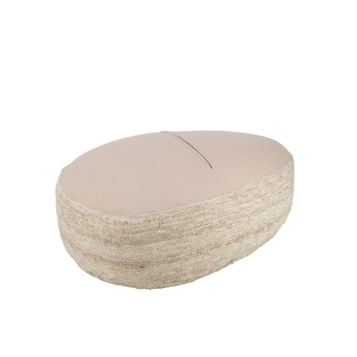 J-Line J-Line Poef Steen Tweekleurig Weefsel Wol Beige