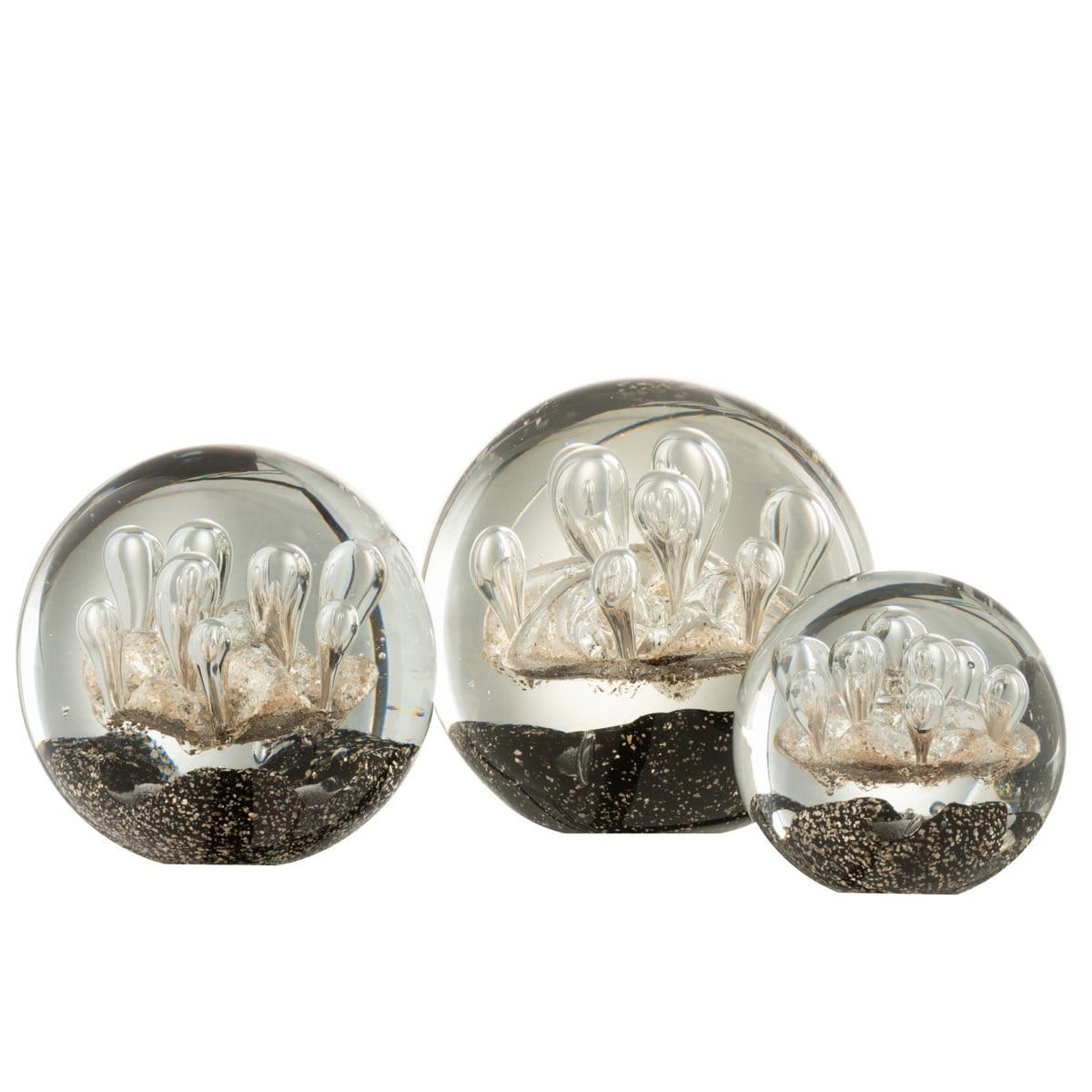 J-Line J-Line presse-papier Vuurwerk - glas - goud/zwart - large