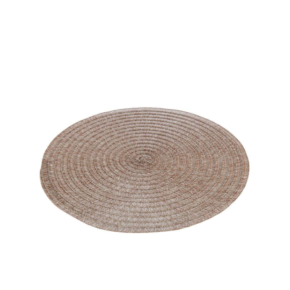 J-Line J-Line Rond Gevlochten placemat - kunststof - lichtbruin - 6x