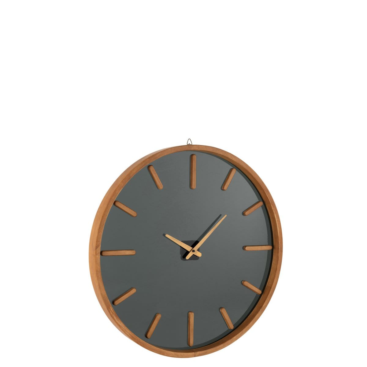 J-Line J-Line Rond klok - hout/ glas - bruin/ zwart - M - Ø 60 cm
