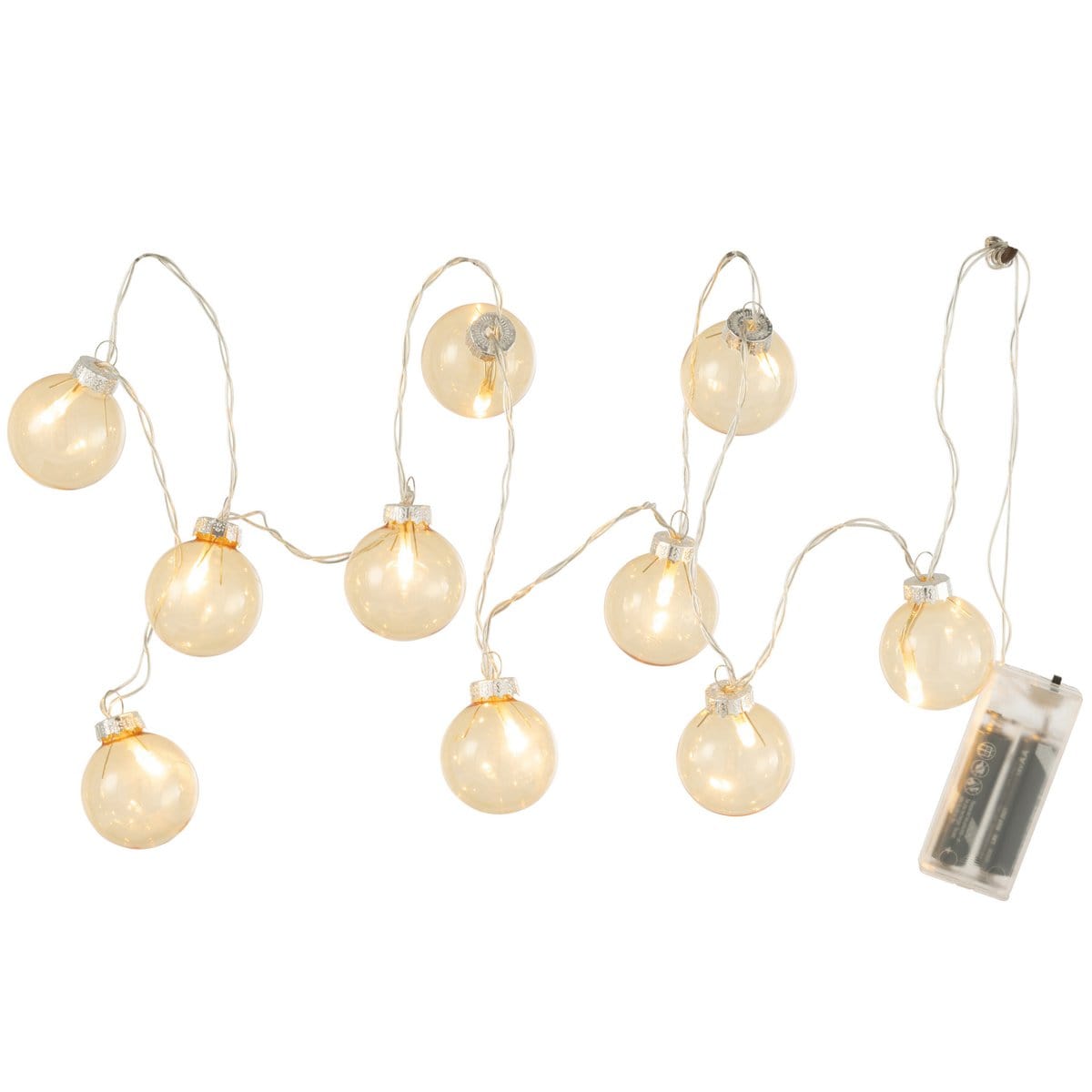 J-Line J-Line Slinger 10 Ballen + Effen - glas - geel - LED