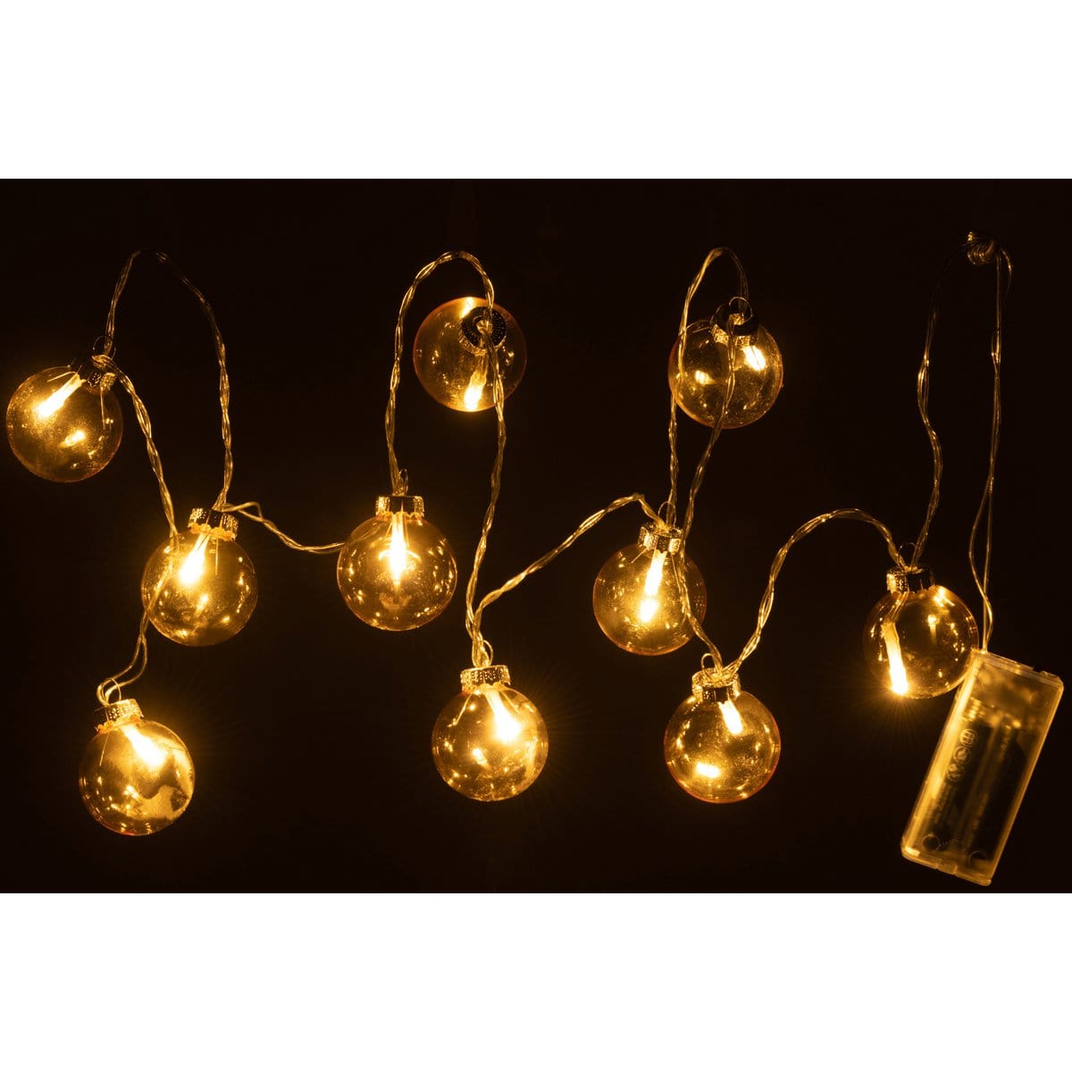 J-Line J-Line Slinger 10 Ballen + Effen - glas - geel - LED