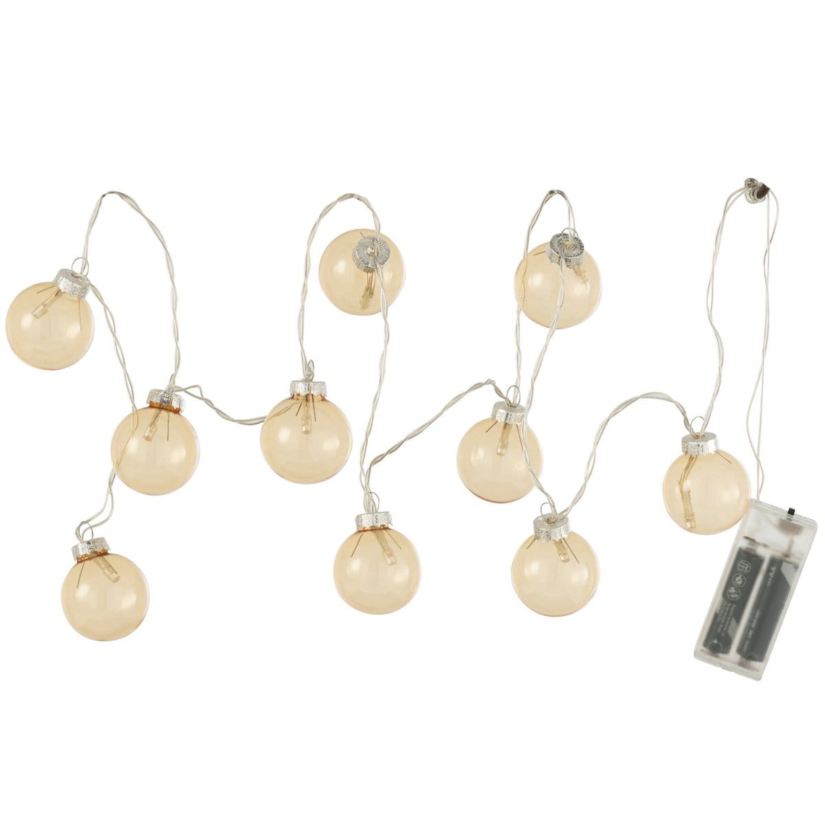 J-Line J-Line Slinger 10 Ballen + Effen - glas - geel - LED