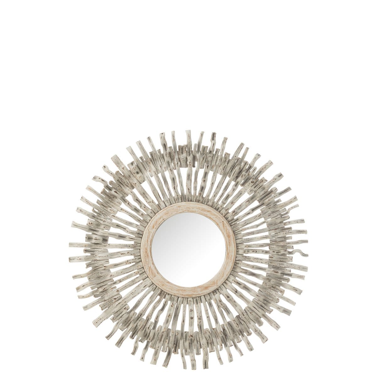 J-Line J-Line Spiegel Rond Zon Hout Whitewash