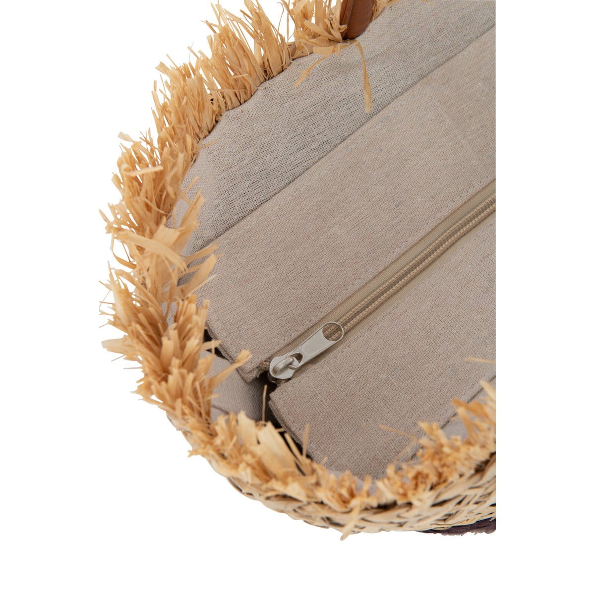 J-Line J-Line Strandtas Blad Jute Naturel/Donker Bruin