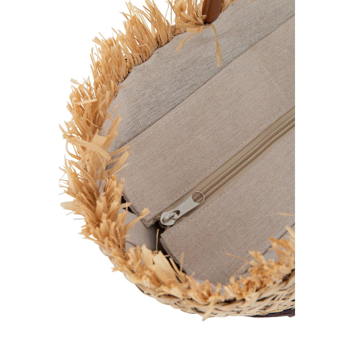 J-Line J-Line Strandtas Blad Jute Naturel/Wit