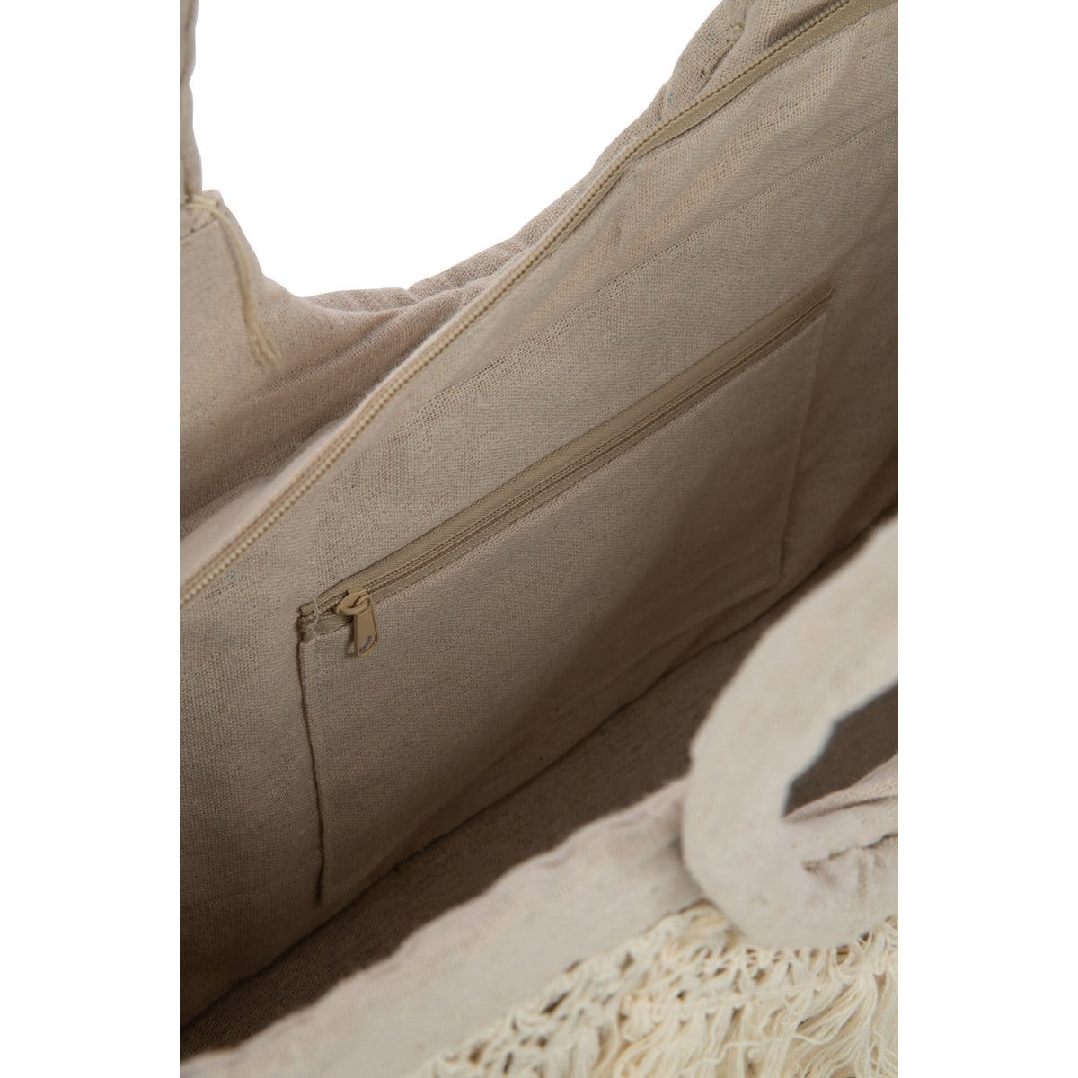 J-Line J-Line Strandtas Franjes Gevlochten Zeegras Nat/Creme