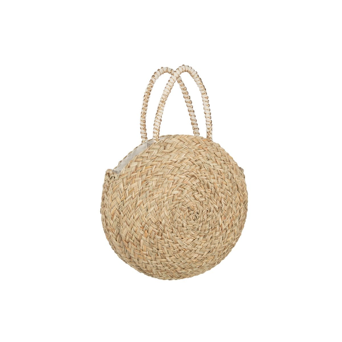 J-Line J-Line Strandtas Rond+Kwast Zeegras/Kant Nat/Wit